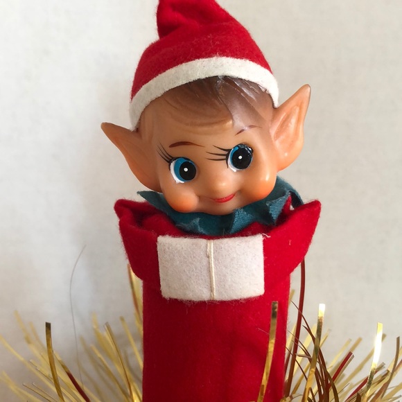 Vintage Christmas elf centerpiece or on top of Christmas tree - Picture 8 of 8